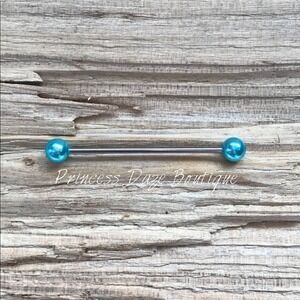 Blue Pearl‎ Industrial Barbell Earring